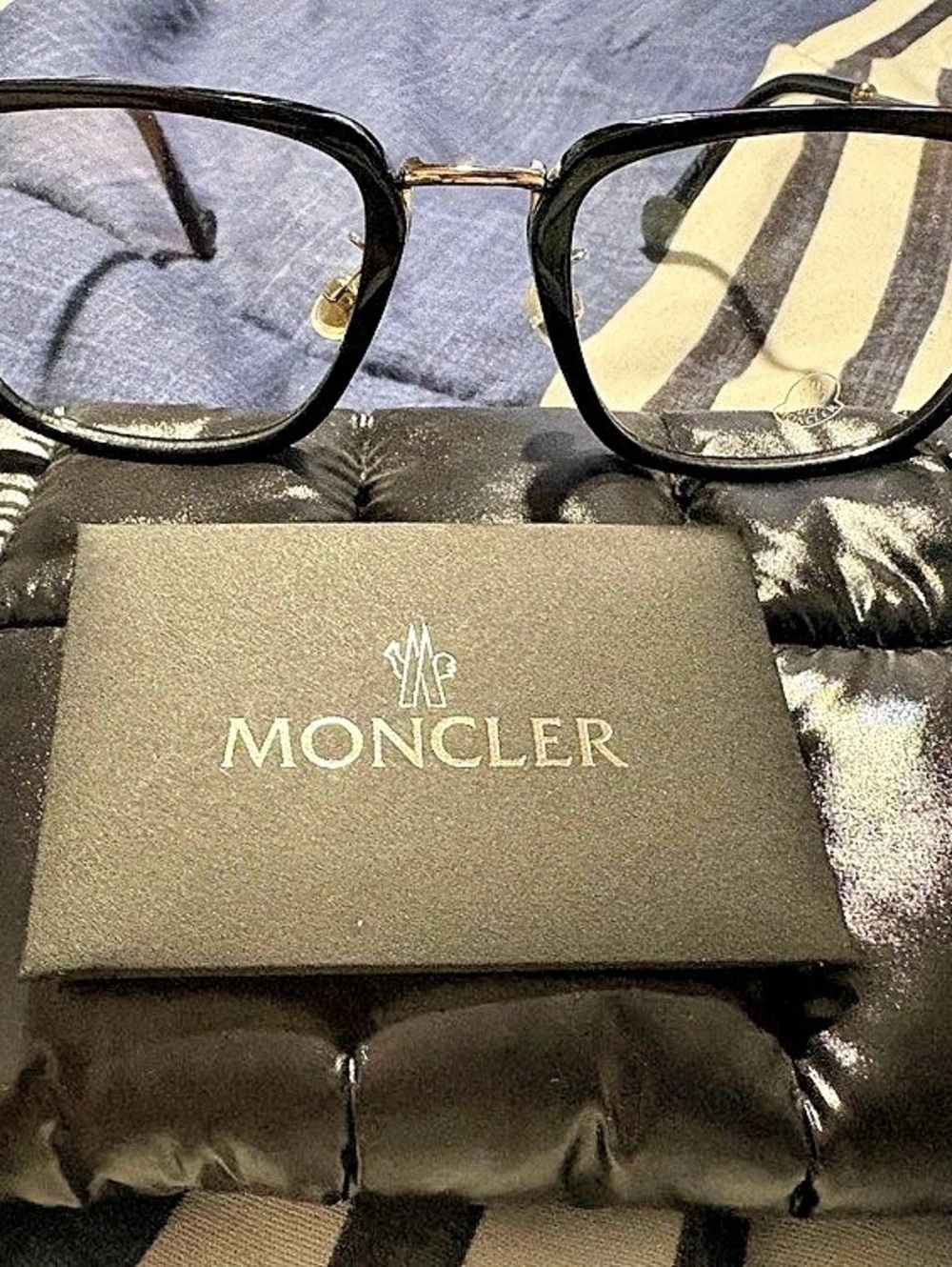Moncler ML 5112-D Black & Gold Glasses Like New